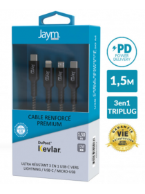 CABLE TRIPLUG USB-C JAYM