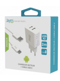 PACK CHARGEUR 2 USB 12W +...