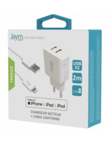 PACK CHARGEUR 2 USB 12W +...